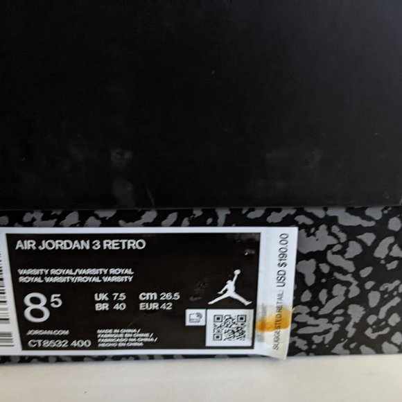 Mens Air Jordan 3 Retro - Picture 11 of 12